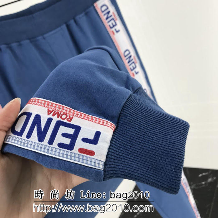 FENDI芬迪 X 斐樂合作系列 19ss春季新款衛褲 雙側定制織帶 毛圈底面料 ydi2623